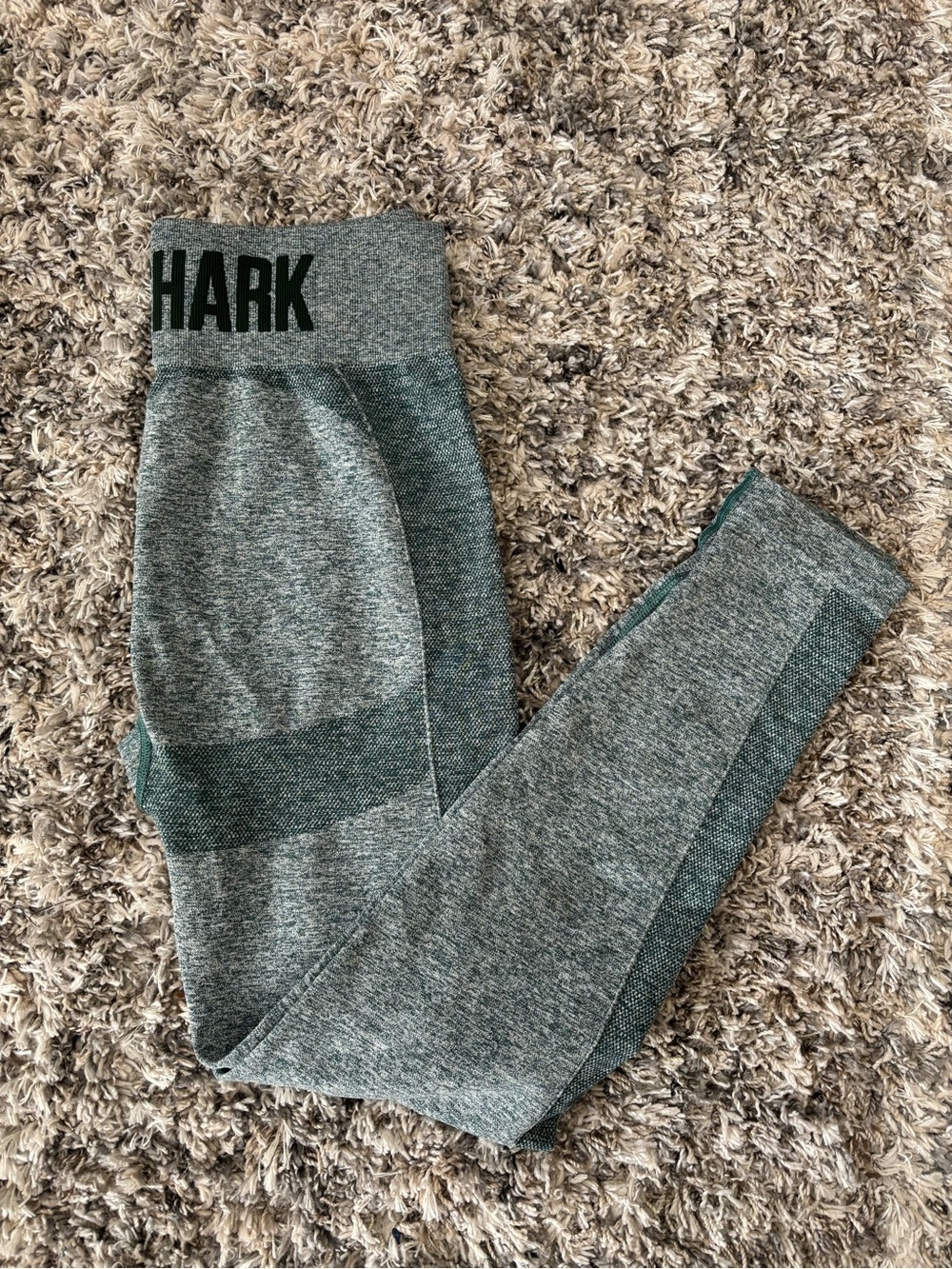 Gymshark Women’s  Seamless Leggings in Heather Grey with Dark Logo Large